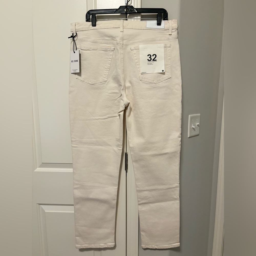 Re/done 70s Stove Pipe Straight Jeans NWT 32 Vintage White - Picture 14 of 16